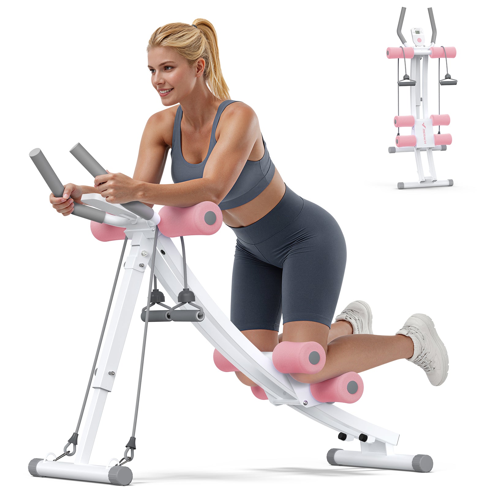 foldable abdominal trainer with single-side motion