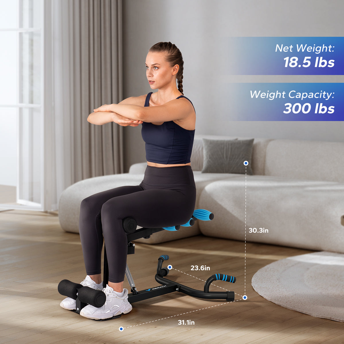Merach Crunch Machine 3 In 1 Multifunctional Squat Machine - Deep Squat Machine For Glutes ...