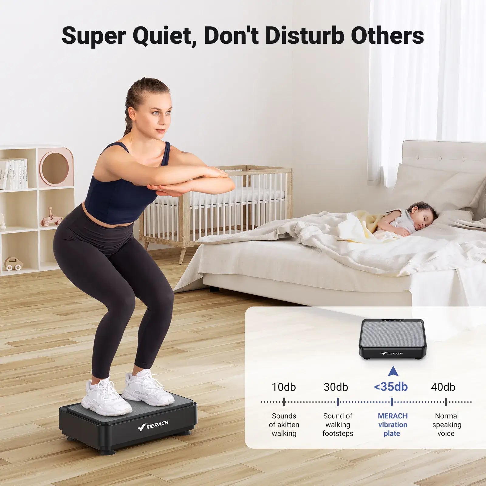 Black Whole Body Vibration Plate with tension ropes for Lymphatic Drainage Relieve Pain and Help Sleep Fat Burning and Weight Loss for Women Men Seniors
