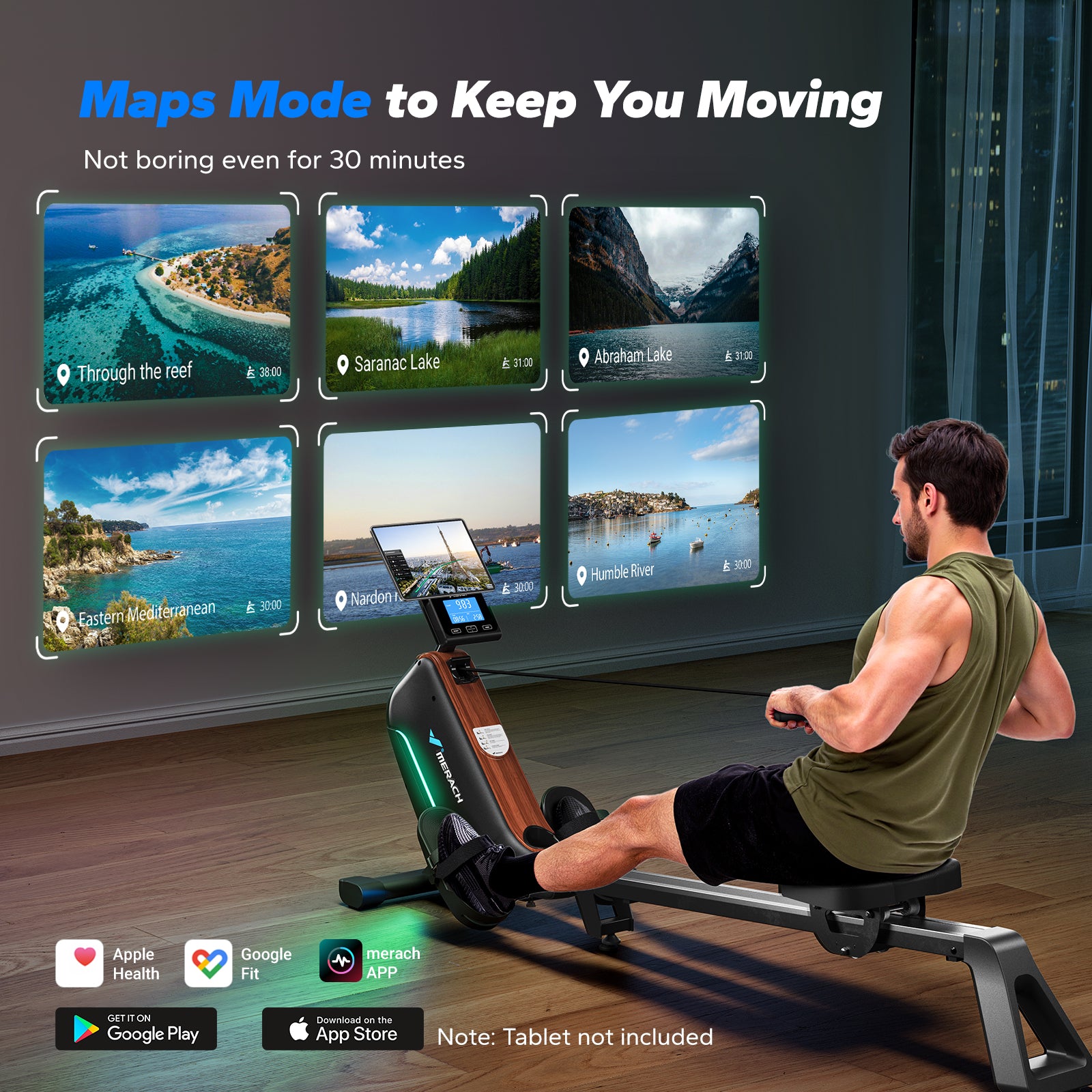 R15 Self Power Rowing Machine for Back Muscle Building