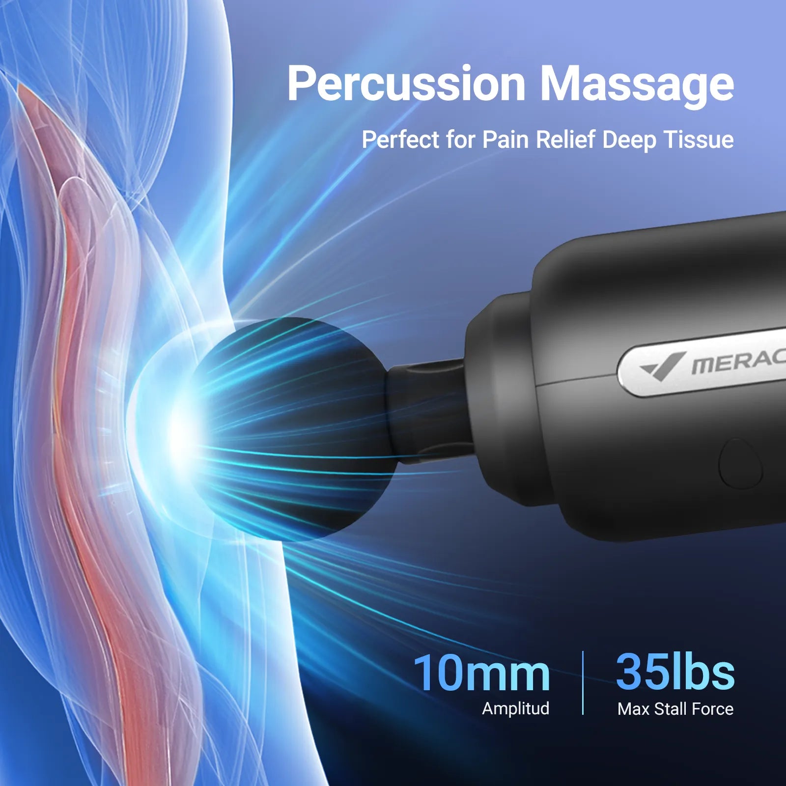 Percussion Massage Tools with 6 Massage Heads & 10mm Amplitude