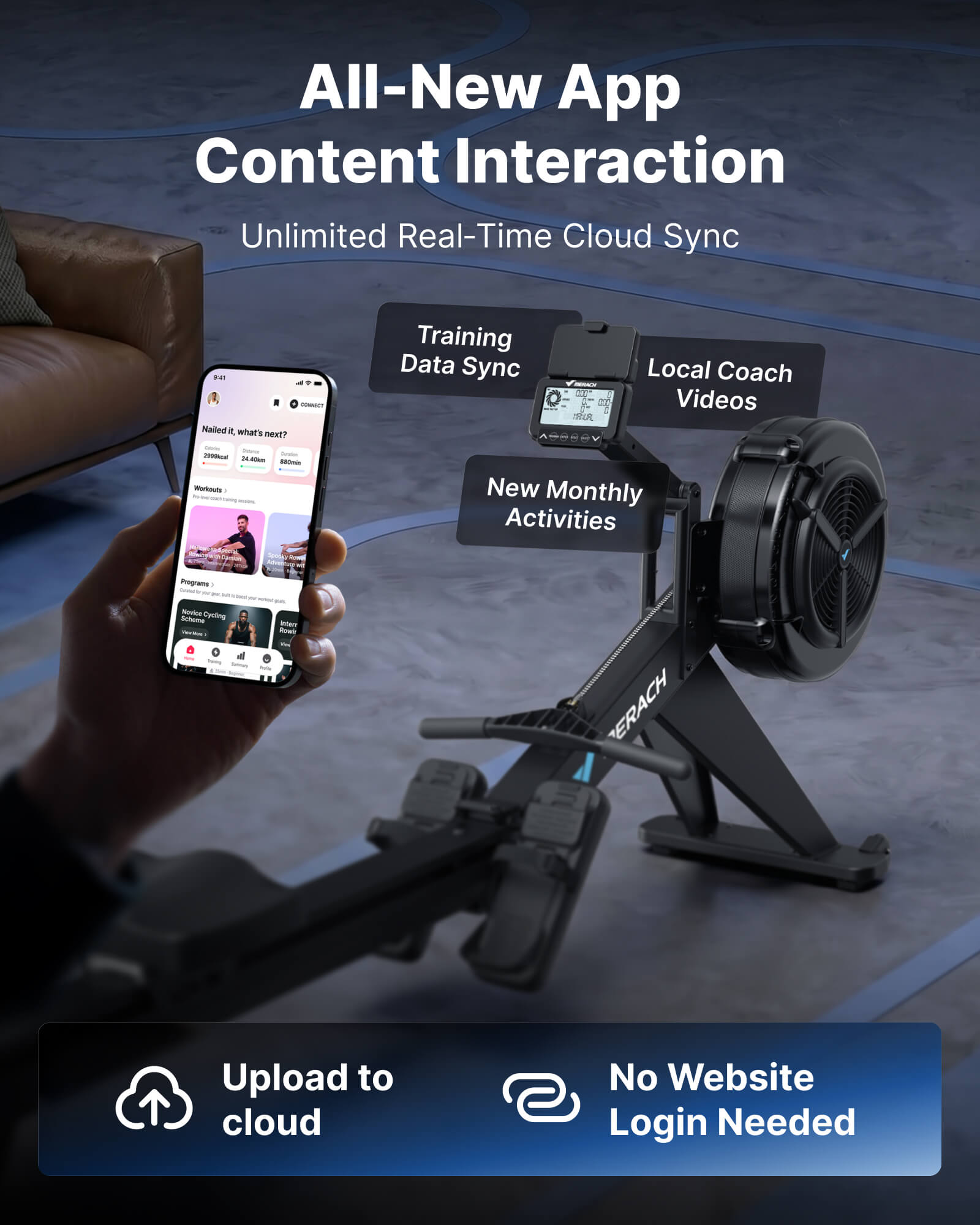 UltraRow R60 N Air & Magnetic Rowing Machine for HIIT