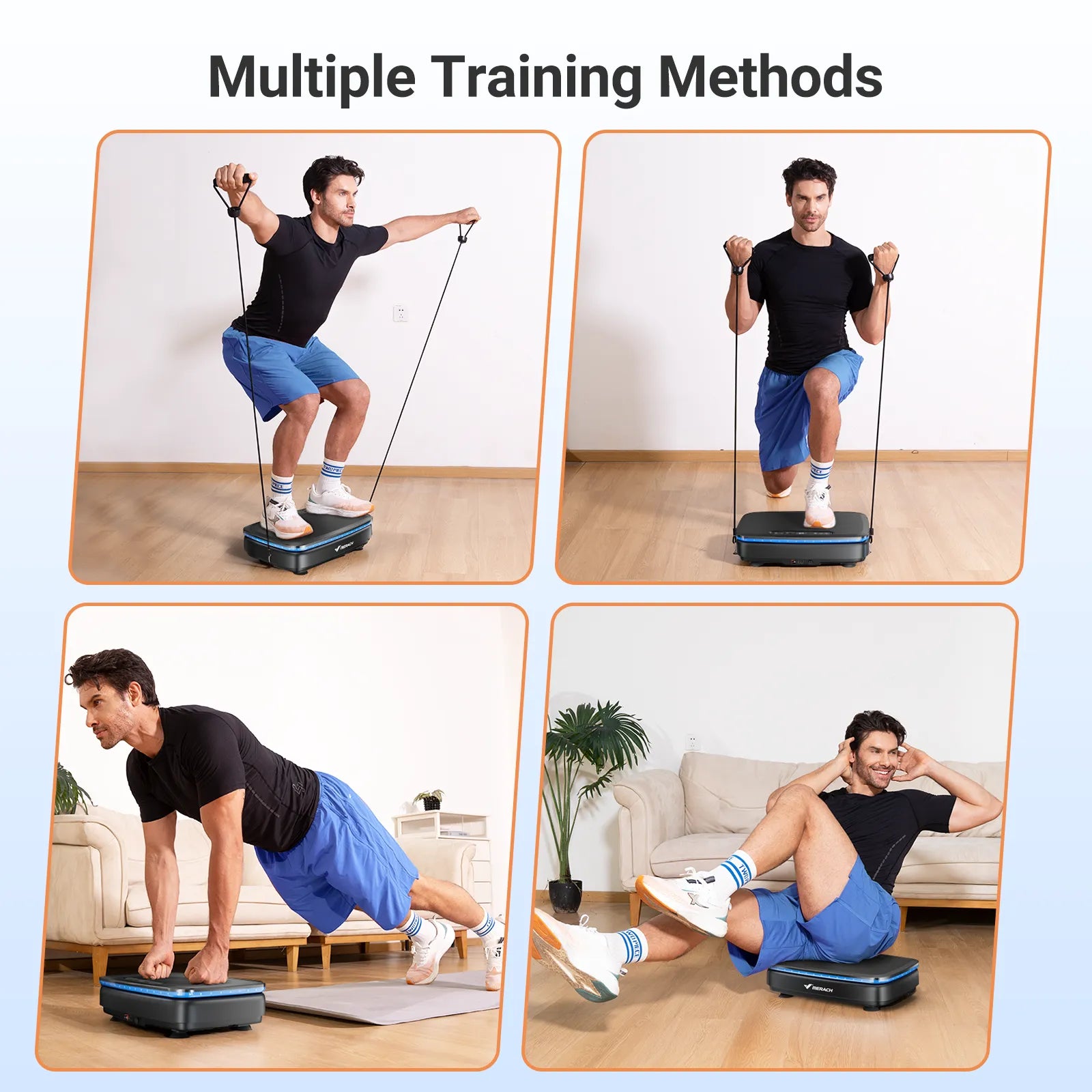 Vibration Plate with Bands and Cool Lights