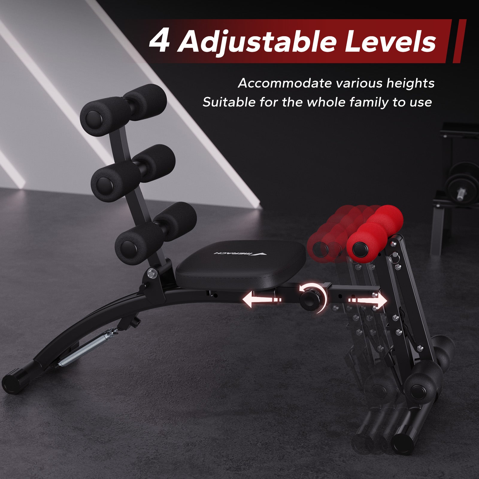 Multi-Functional Adjustable Ab Trainer - Reverse Situp Bench For