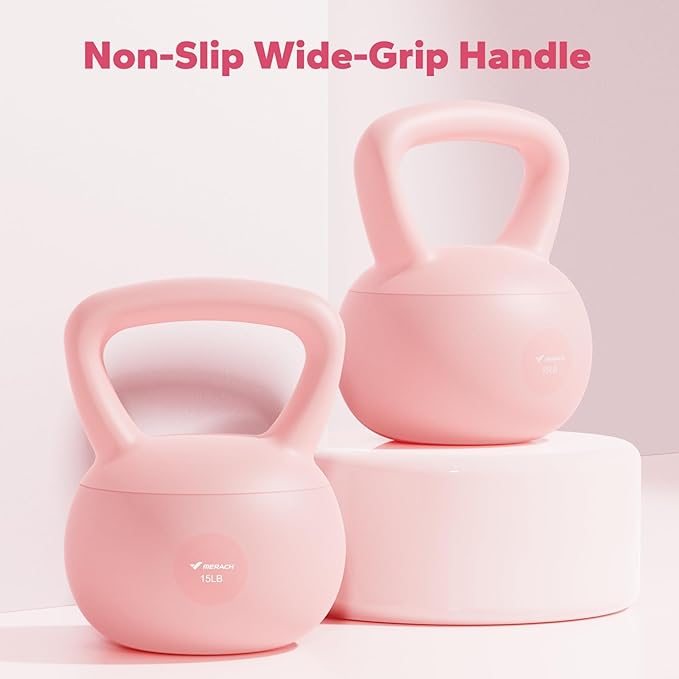 WEGYM Soft Kettlebell Set – Gepolsterte Kugelhanteln, 4,5–11,3 Kg, Farbe Rosé