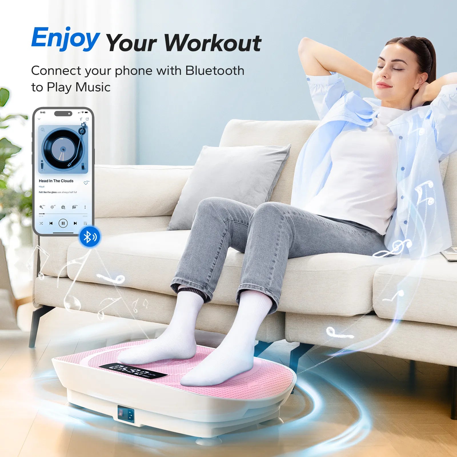 PulseVib V30 Pro Whole Body Vibration Plate-Pink