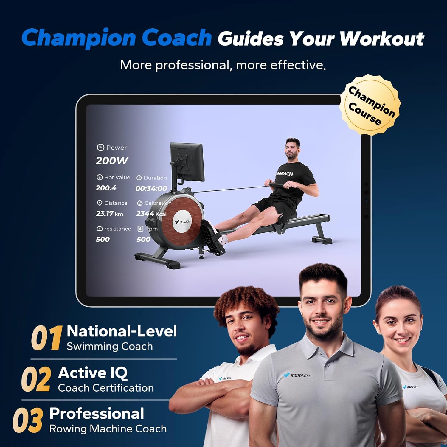 Q1S Interactive Rowing Machine with 15.6" HD Display