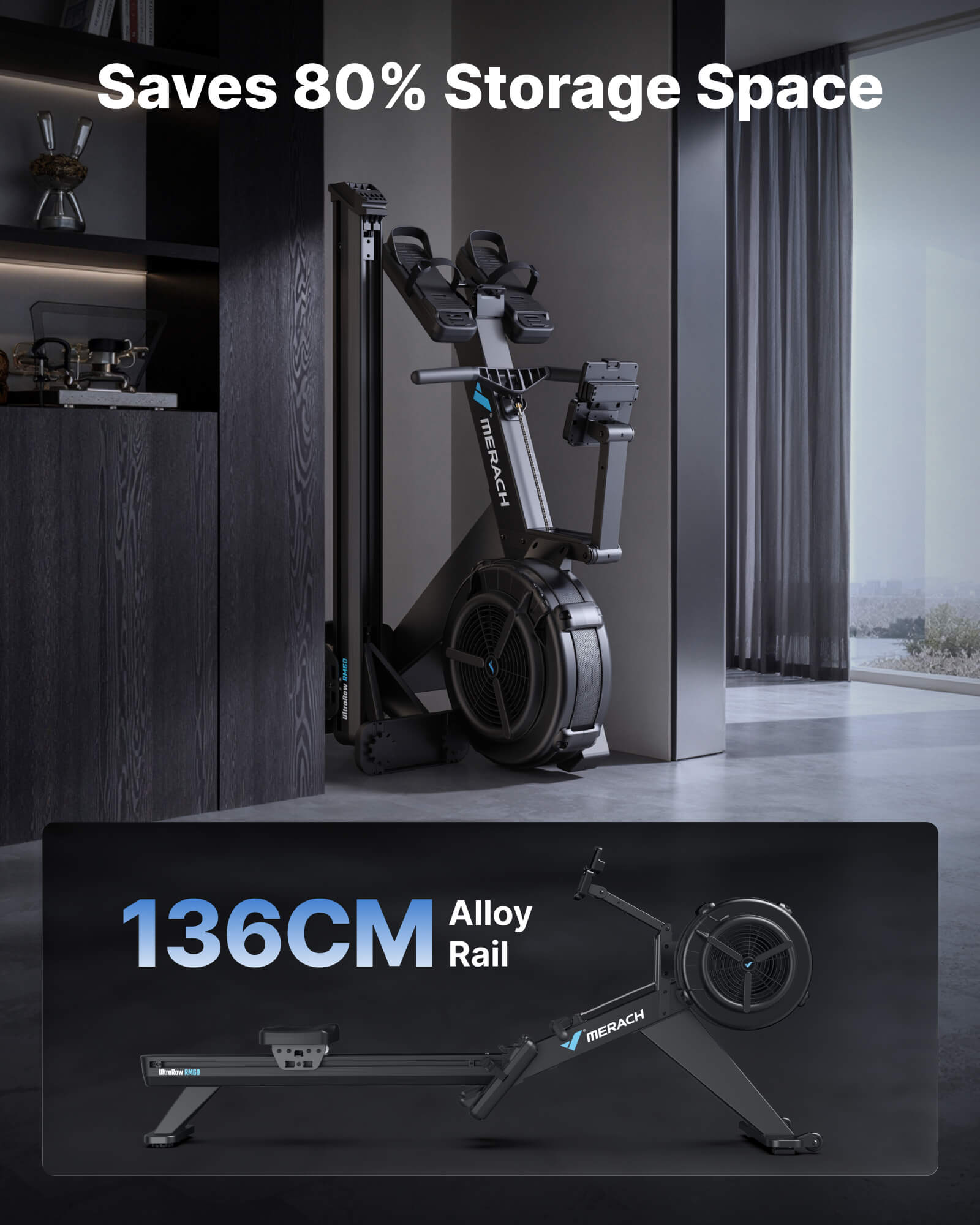 Professional Rowing Machine for HIIT with Dual Air & Magnetic