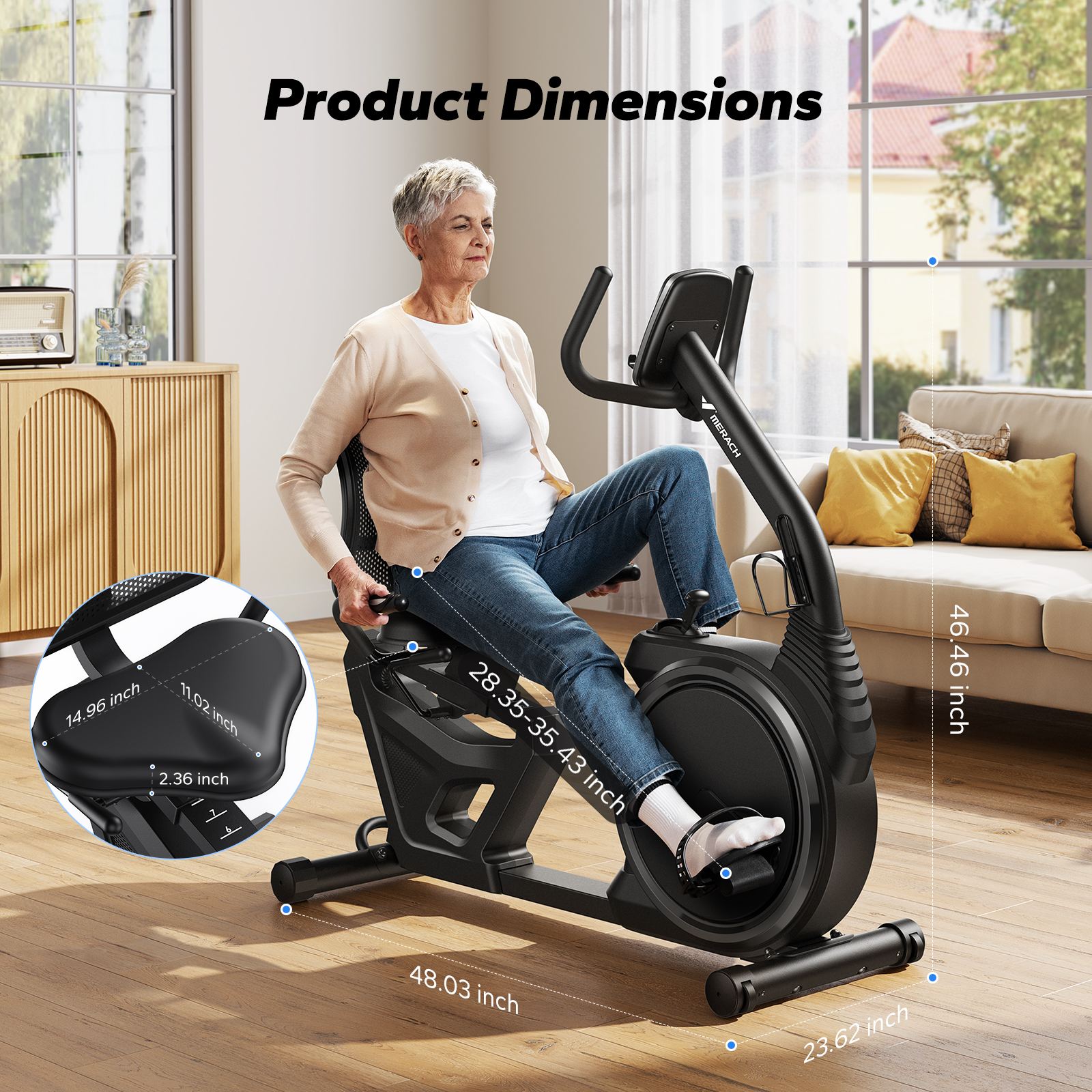 S19 Recumbent Exercise Bike for Home