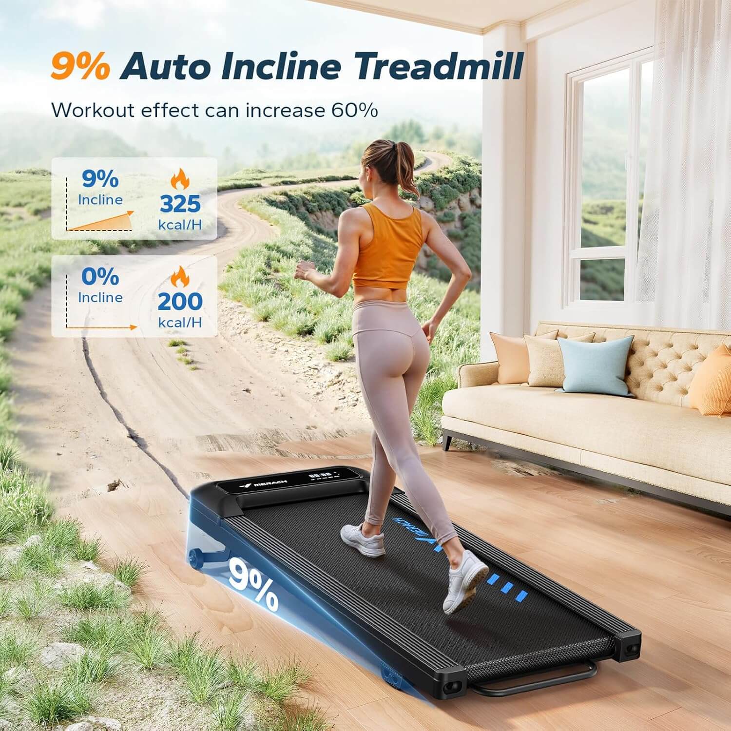 walking pad with adjustable incline