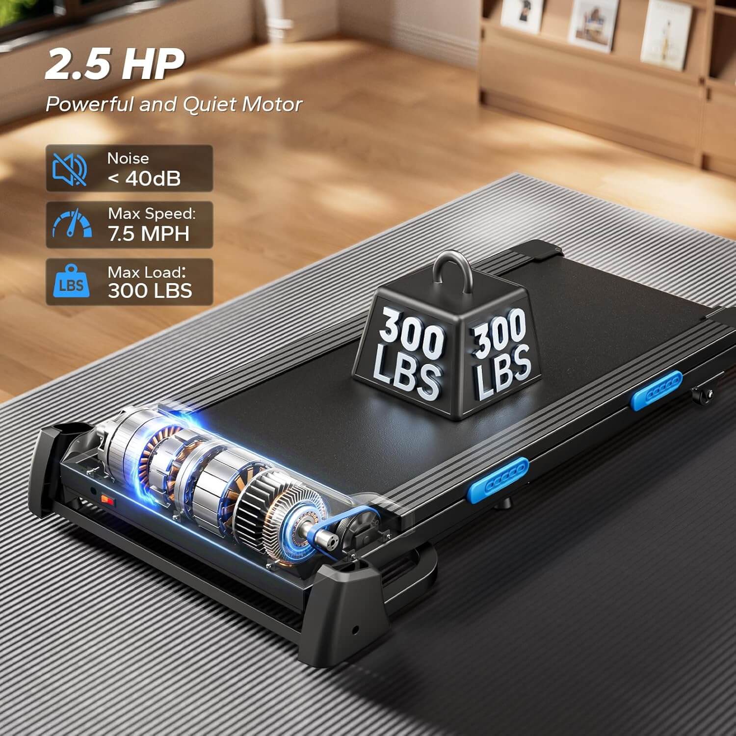 quiet flat treadmill with incline