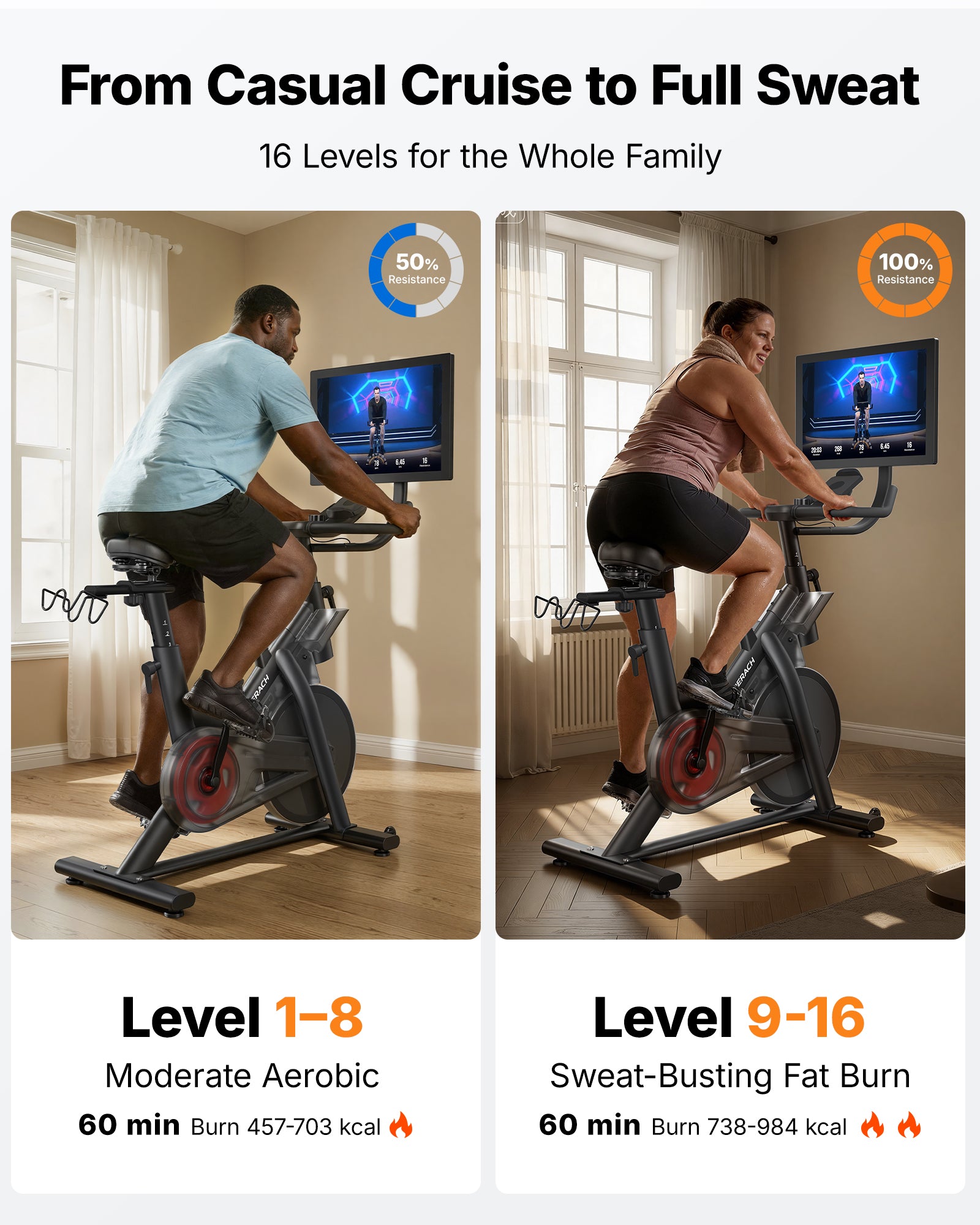 S29 Aura Exercise Bike with 21.5'' Big Screen