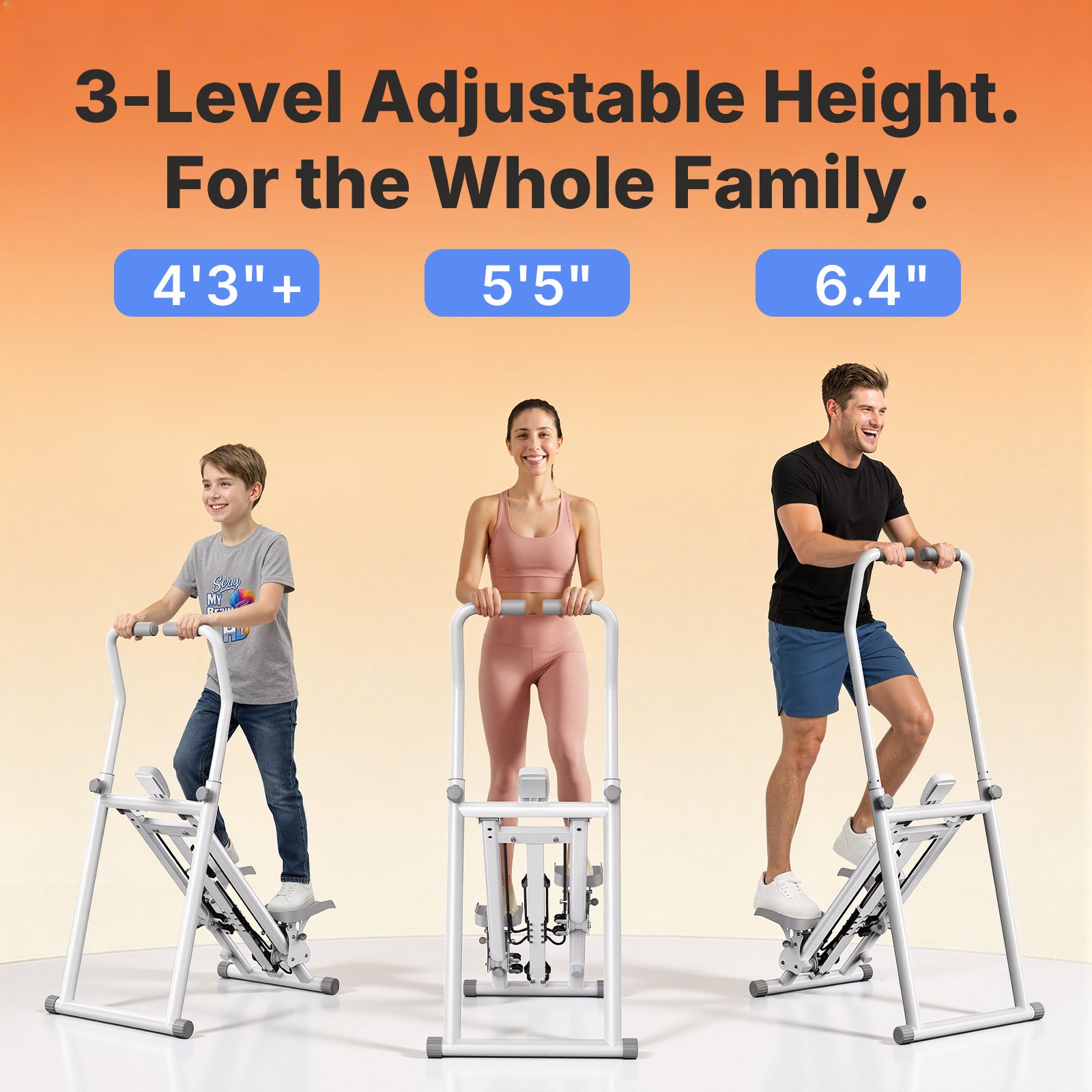 Folding Vertical Stair Stepper – Adjustable Stepper Climber
