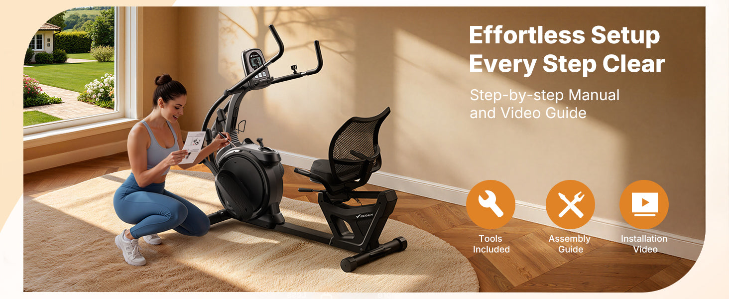 Low-Impact Recumbent Cross Trainer for Full-Body Cardio & Home Use