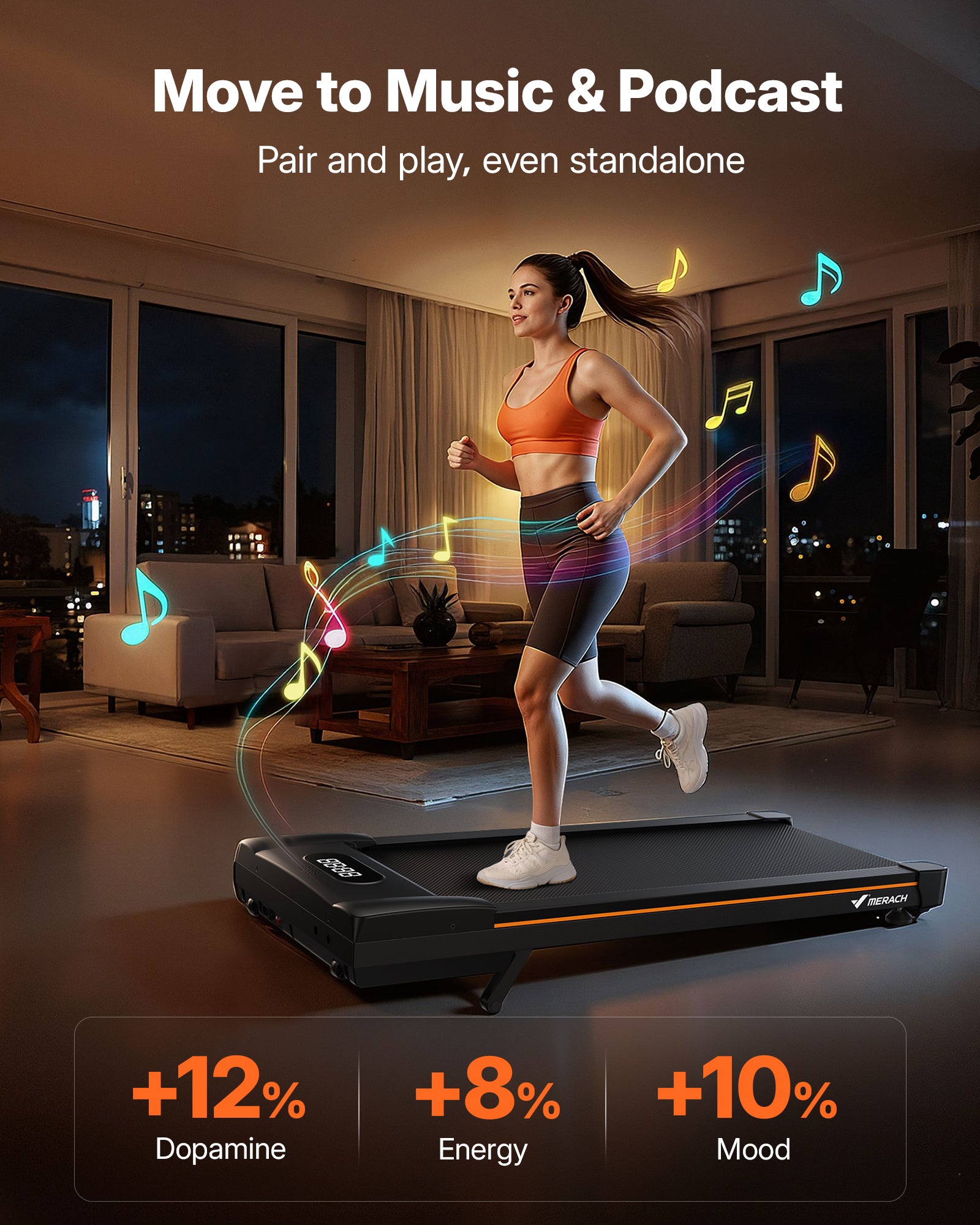 MERACH Walking Pad Treadmill with Incline 10% Auto Incline, 350LBS Capacity Treadmills for Home, Under Desk Compact Treadmill 3.0HP Strong Walkingpad with Bluetooth Speaker & Remote Control