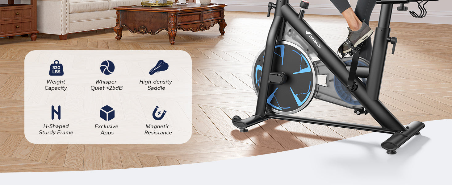 Gym-Grade Infinite Resistance Bike for Long-lasting Home Use | MERACH
