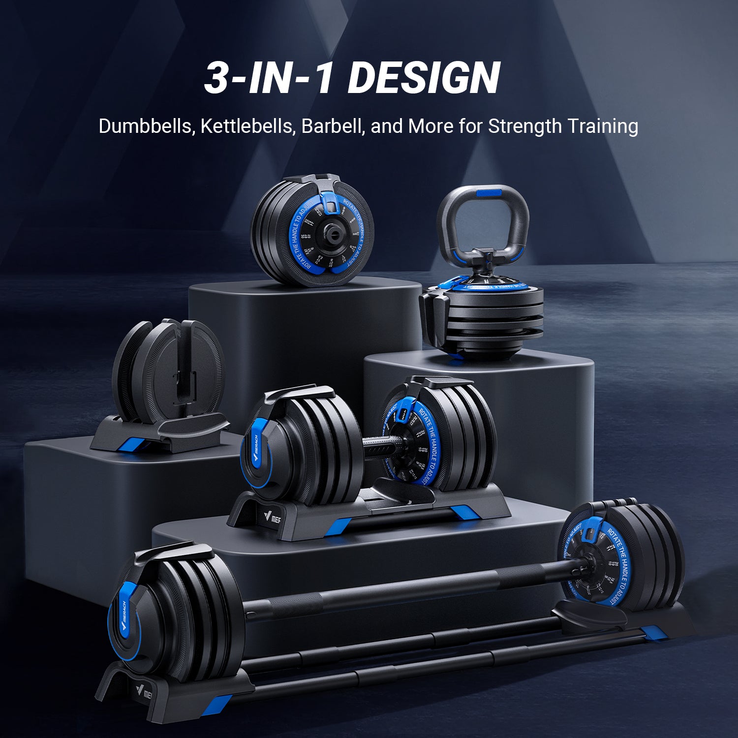 MERACH - 3 in 1  Adjustable Dumbbells Set