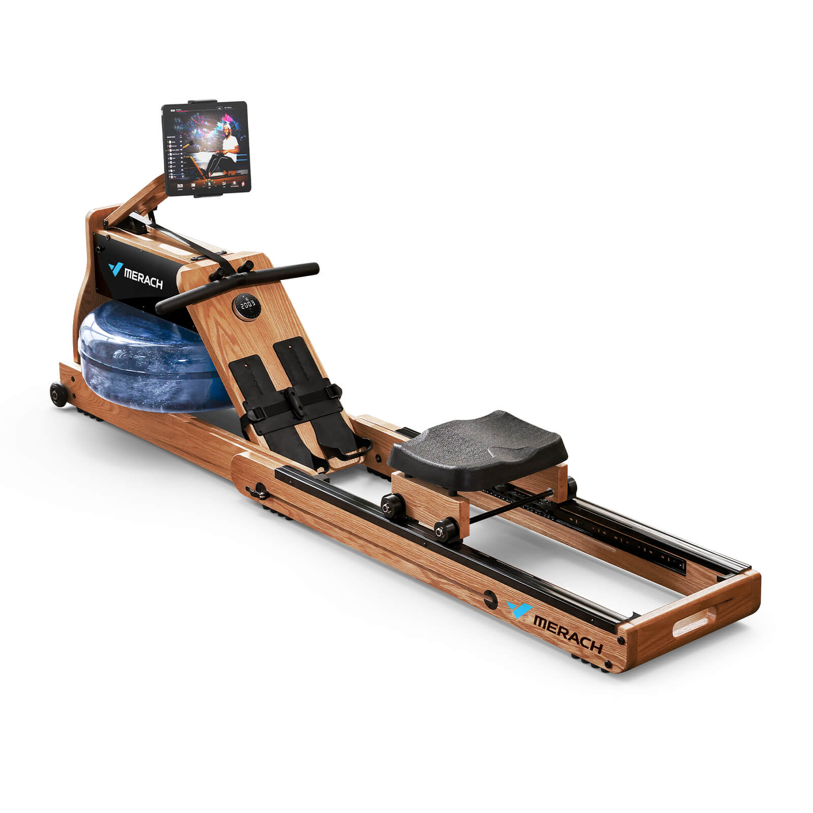 MERACH 950 Water Rower Best Dual Resistance Wood Rowing Machine For ...