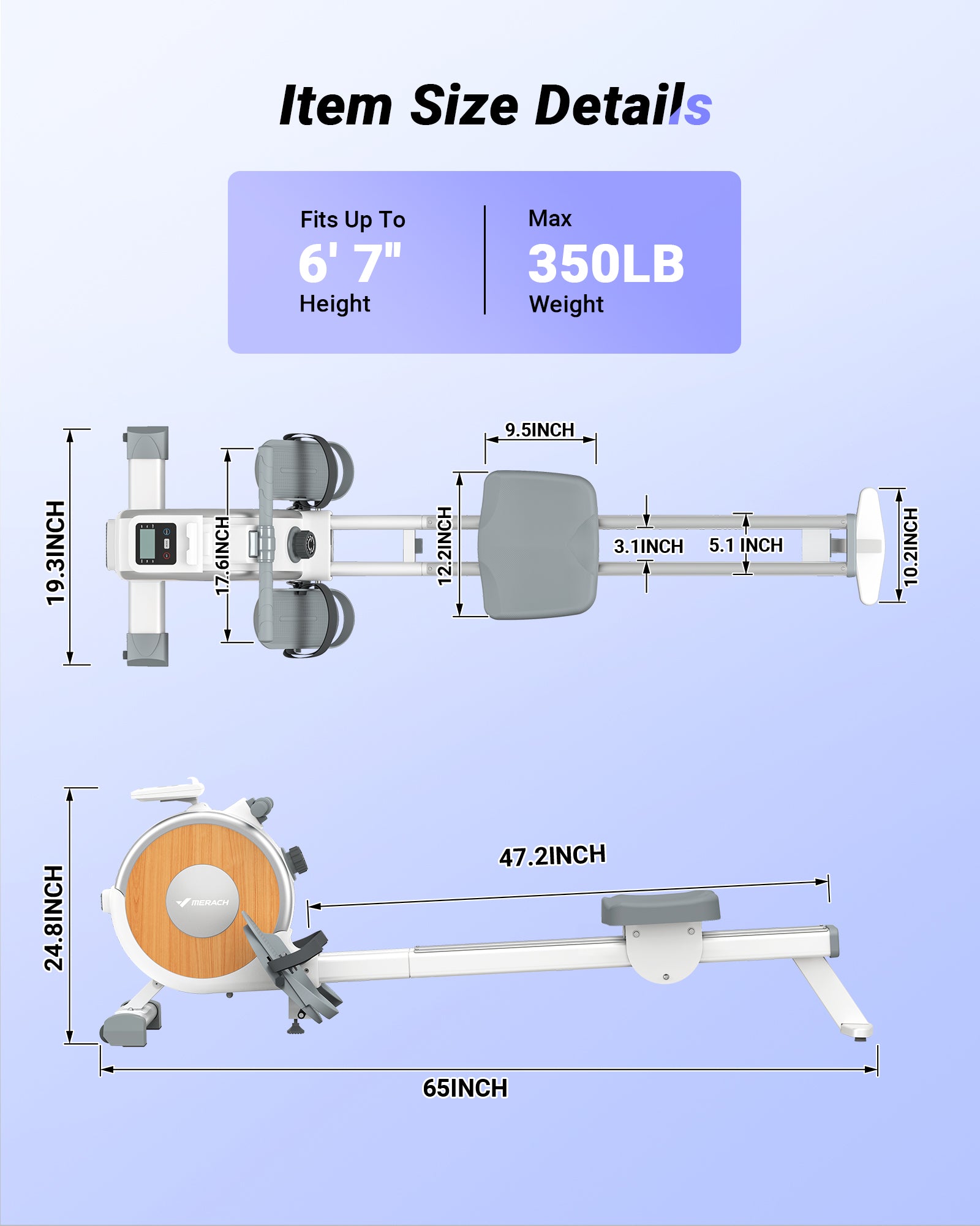 MERACH - Q1S Manual Resistance Rower