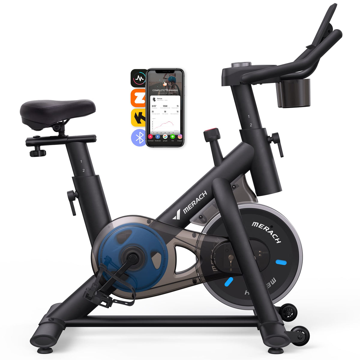 MERACH S26 Cardio Workout Exercise Bike with Comfortable Seat Cushion