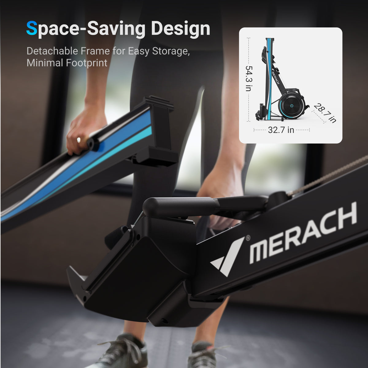 Angled Rower Affordable Air Rower for Home - R50 Air Resistance Rowing Machine | MERACH
