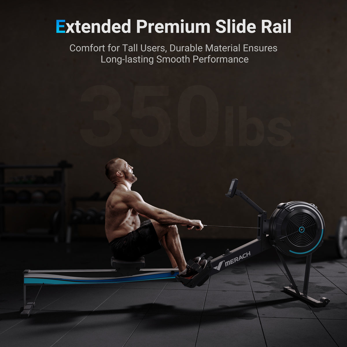 Merach R50 Rowing Machine MERACH Pro Air Resistance Rowing Machine Air Resistance Rower for Home