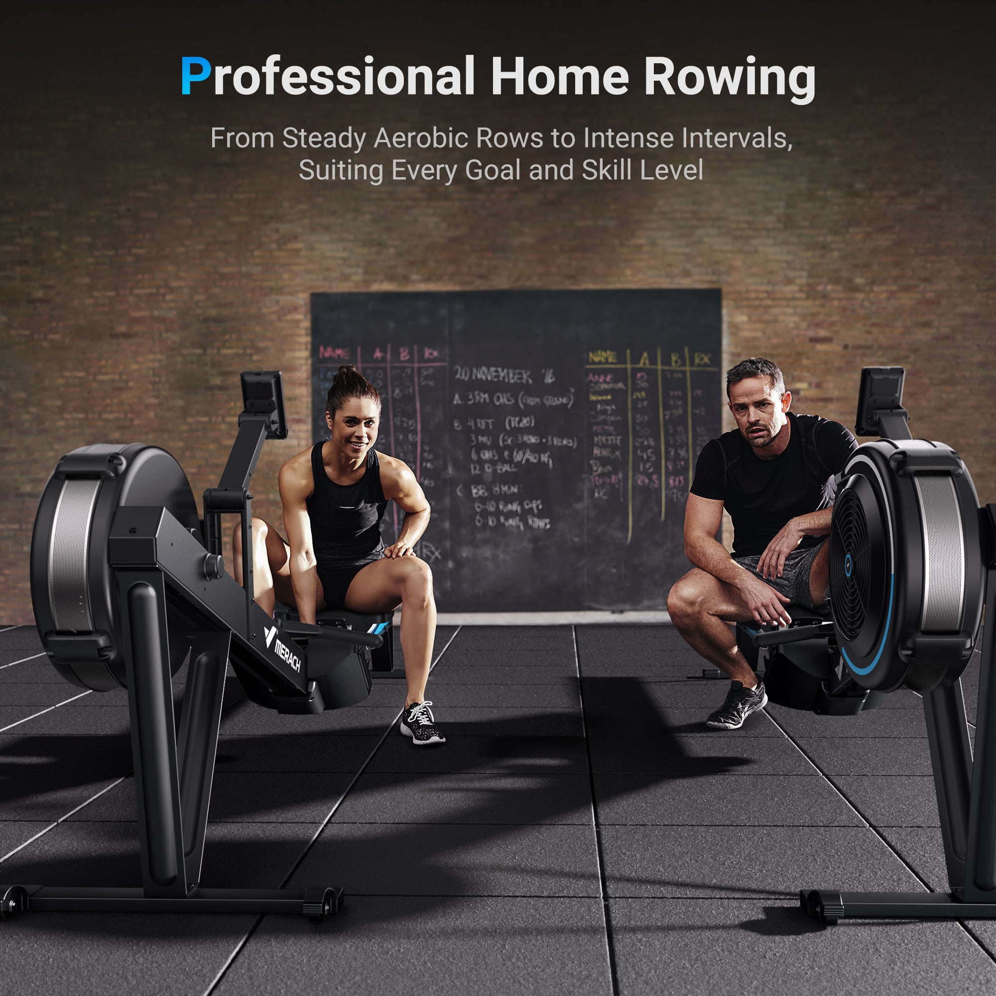 [Flash Sale] Merach 10 Levels Enhanced Air Resistance Professional Rowing Machine