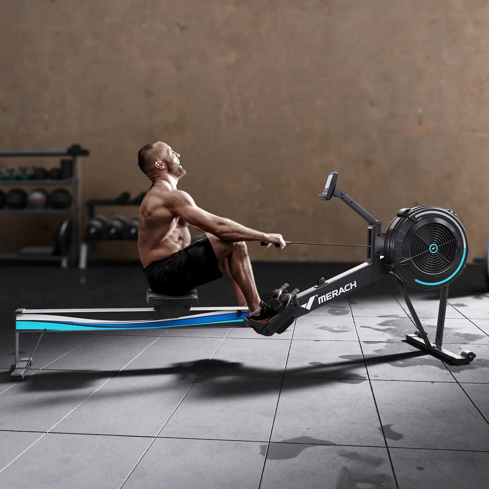 [Crazy Sale] Merach 10 Levels Enhanced Air Resistance Professional Rowing Machine