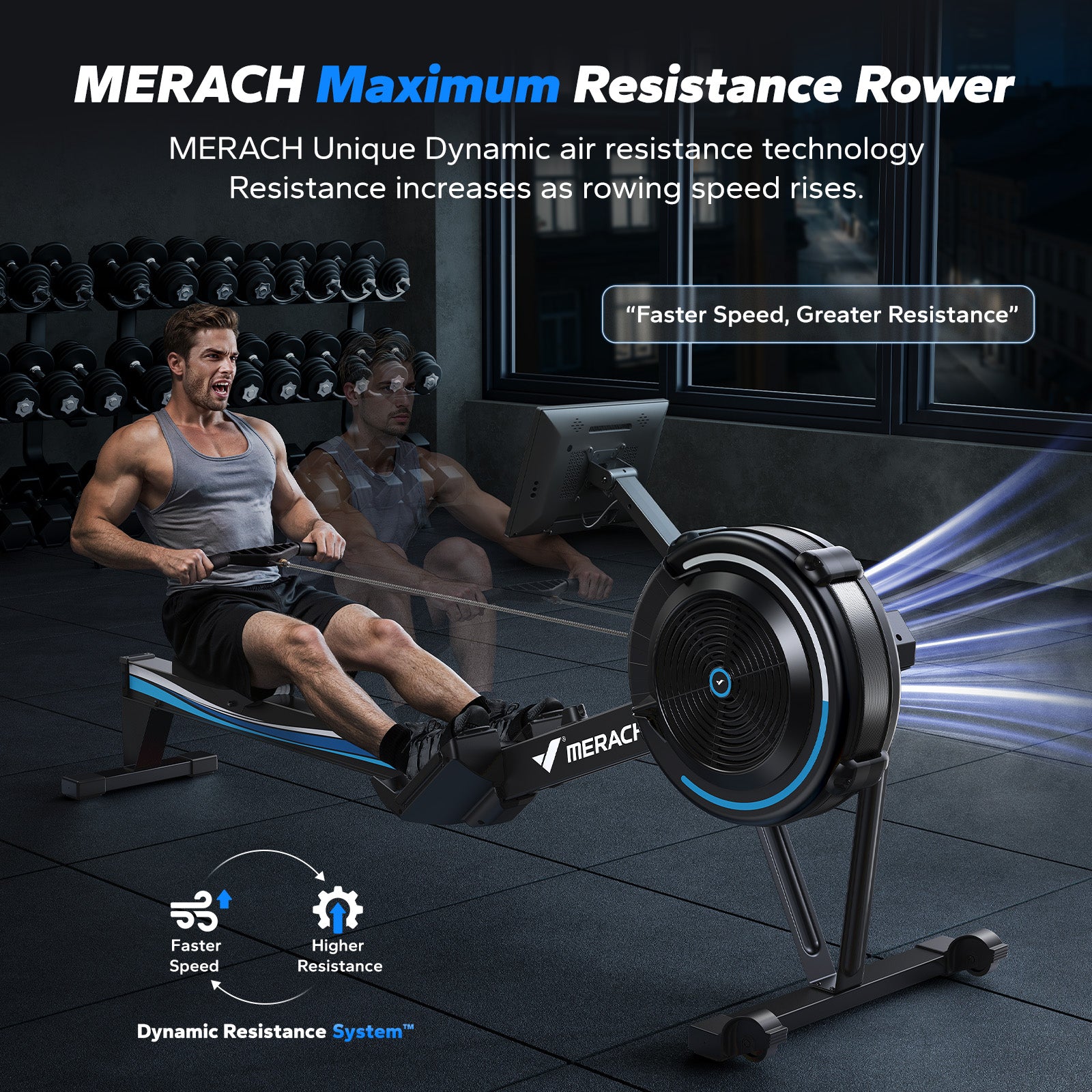 NovaRow R50 Aura Air Immersive Rowing Machine with HD Display
