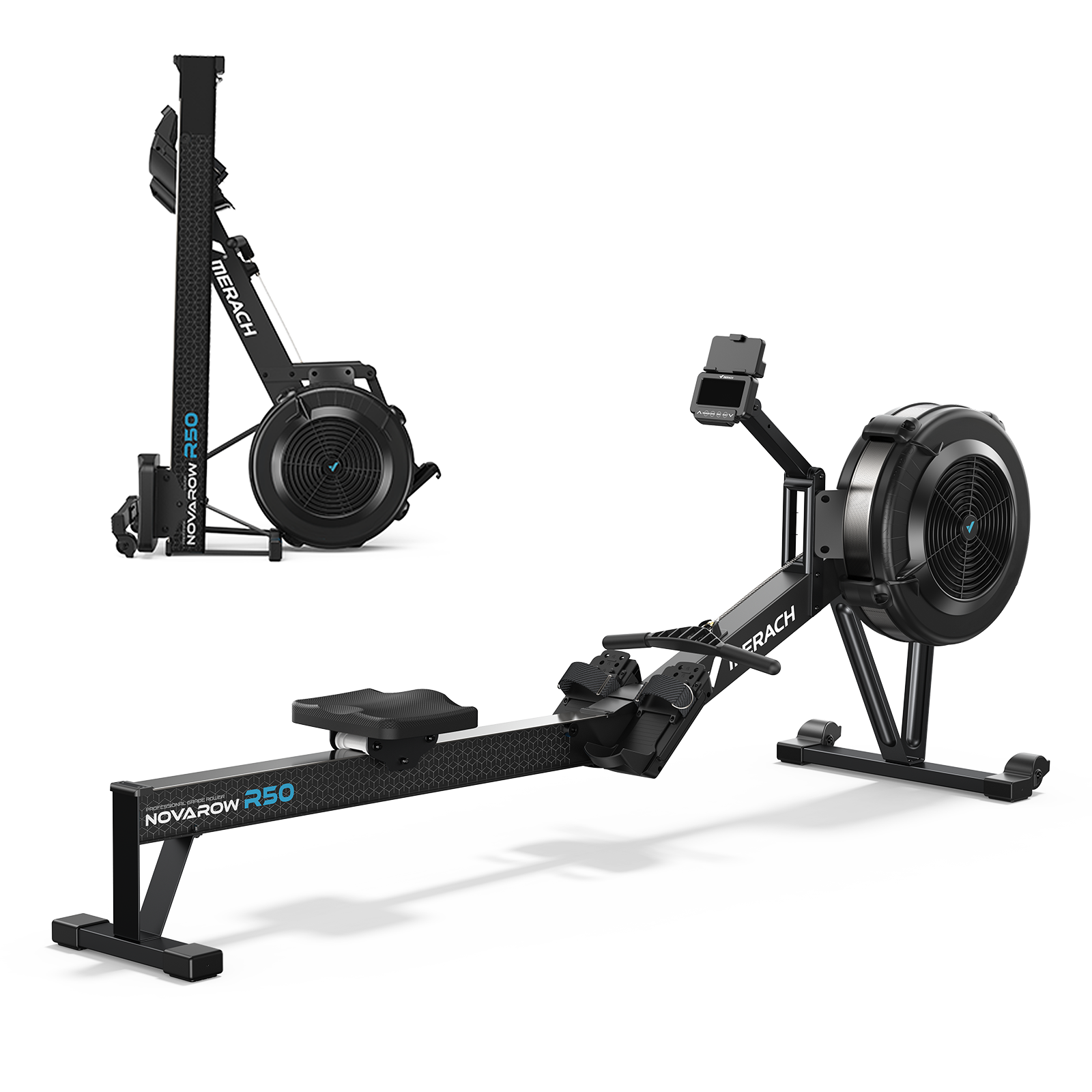 NovaRow R50 Pro Air Rower with Upgraded Backlit Monitor