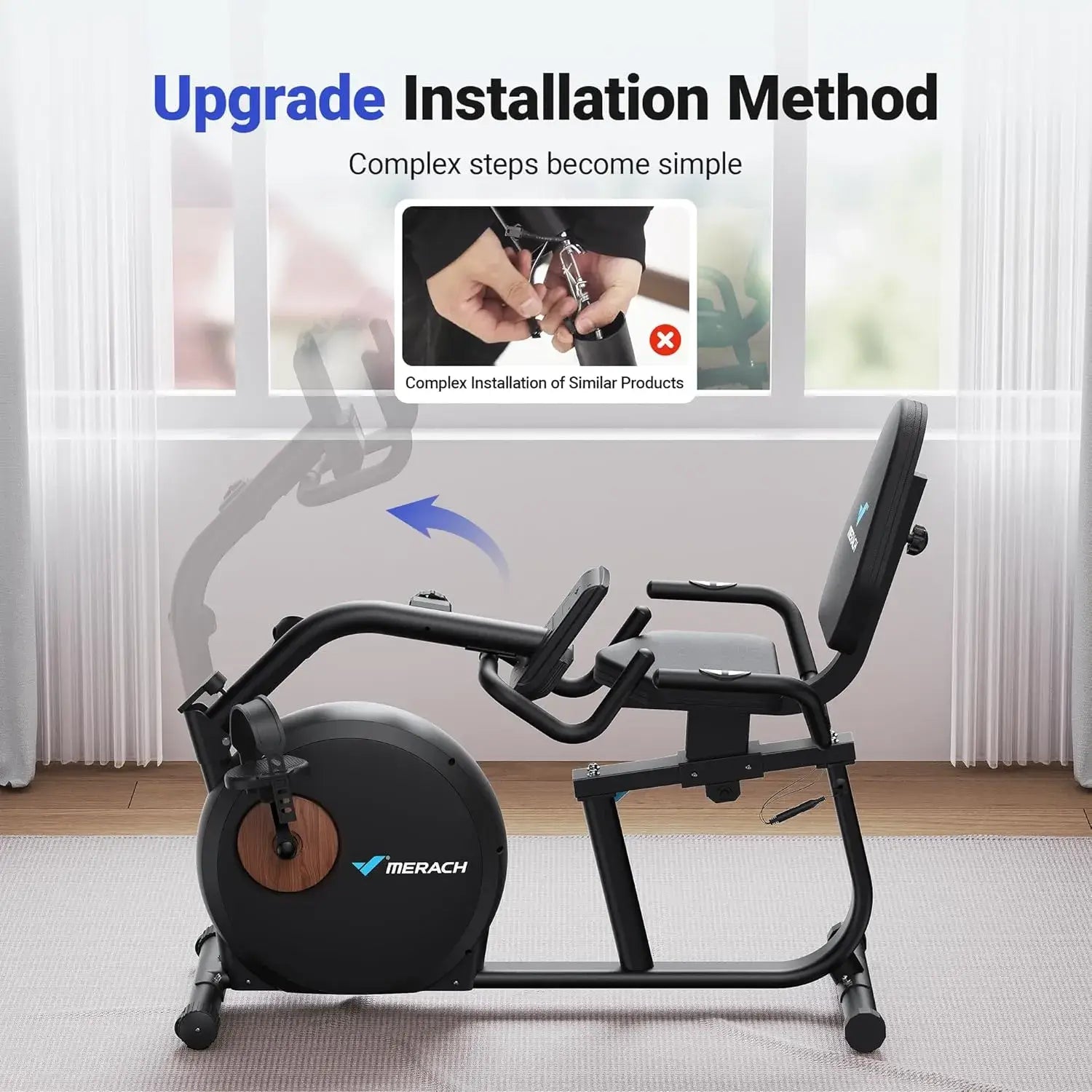 S23 Recumbent Exercise Bike With Resistance Bands