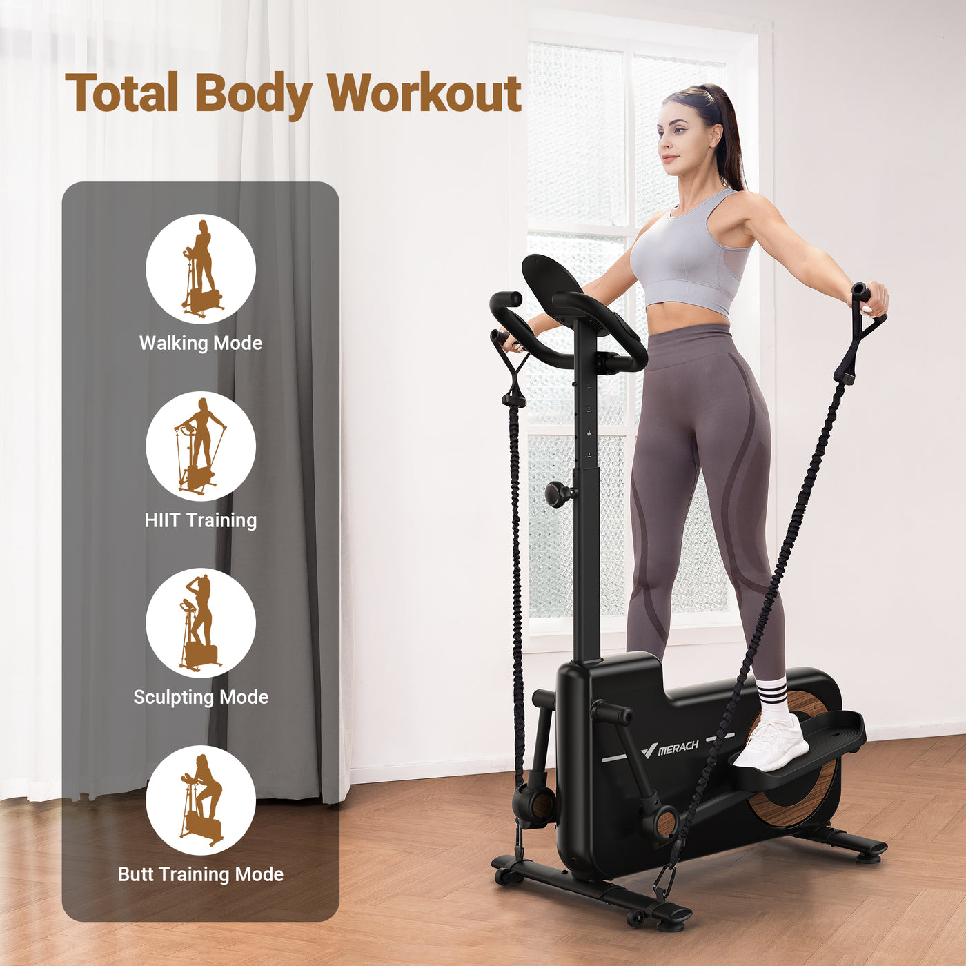 MERACH Elliptical Machines E32 Plus For Home with Hyper-Quiet Magnetic ...