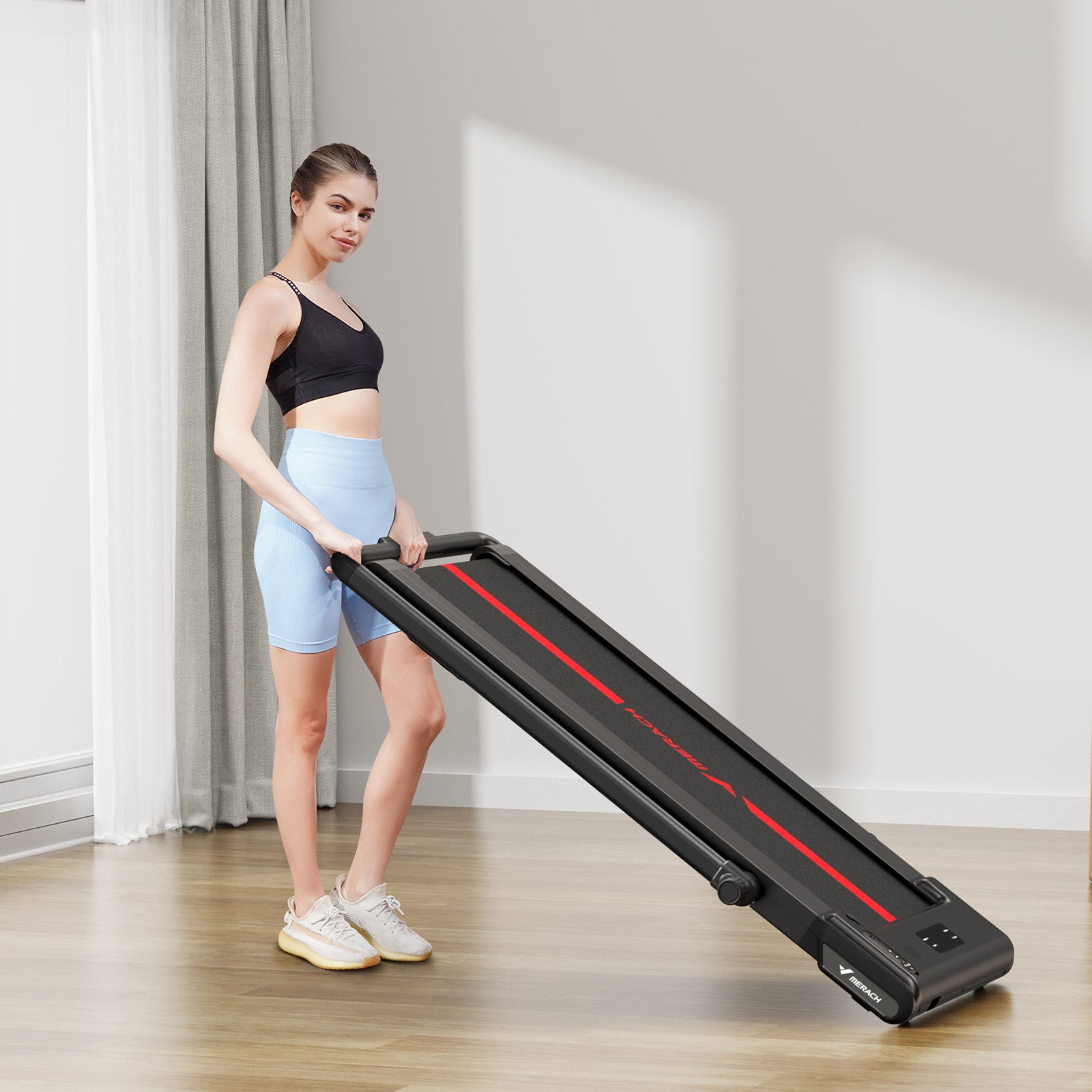 MERACH T05 2 in 1 Folding Under Desk Treadmill Walking Pad for Home