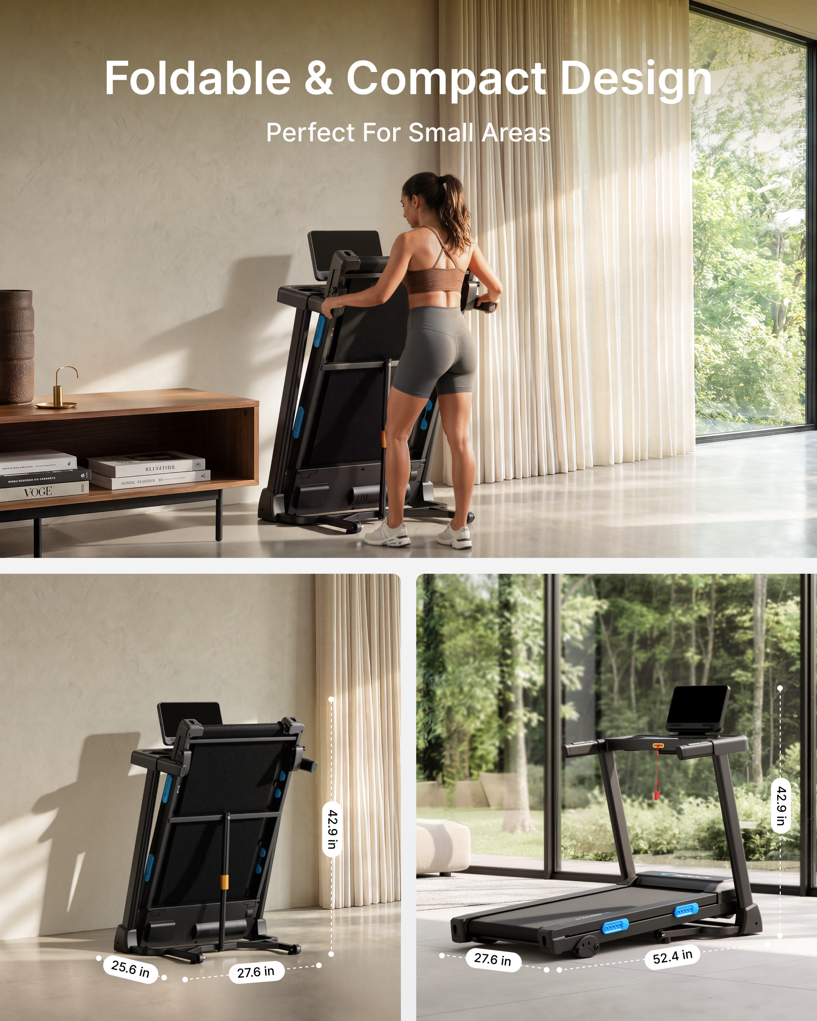 T12 Foldable Treadmill with 15% Auto Incline