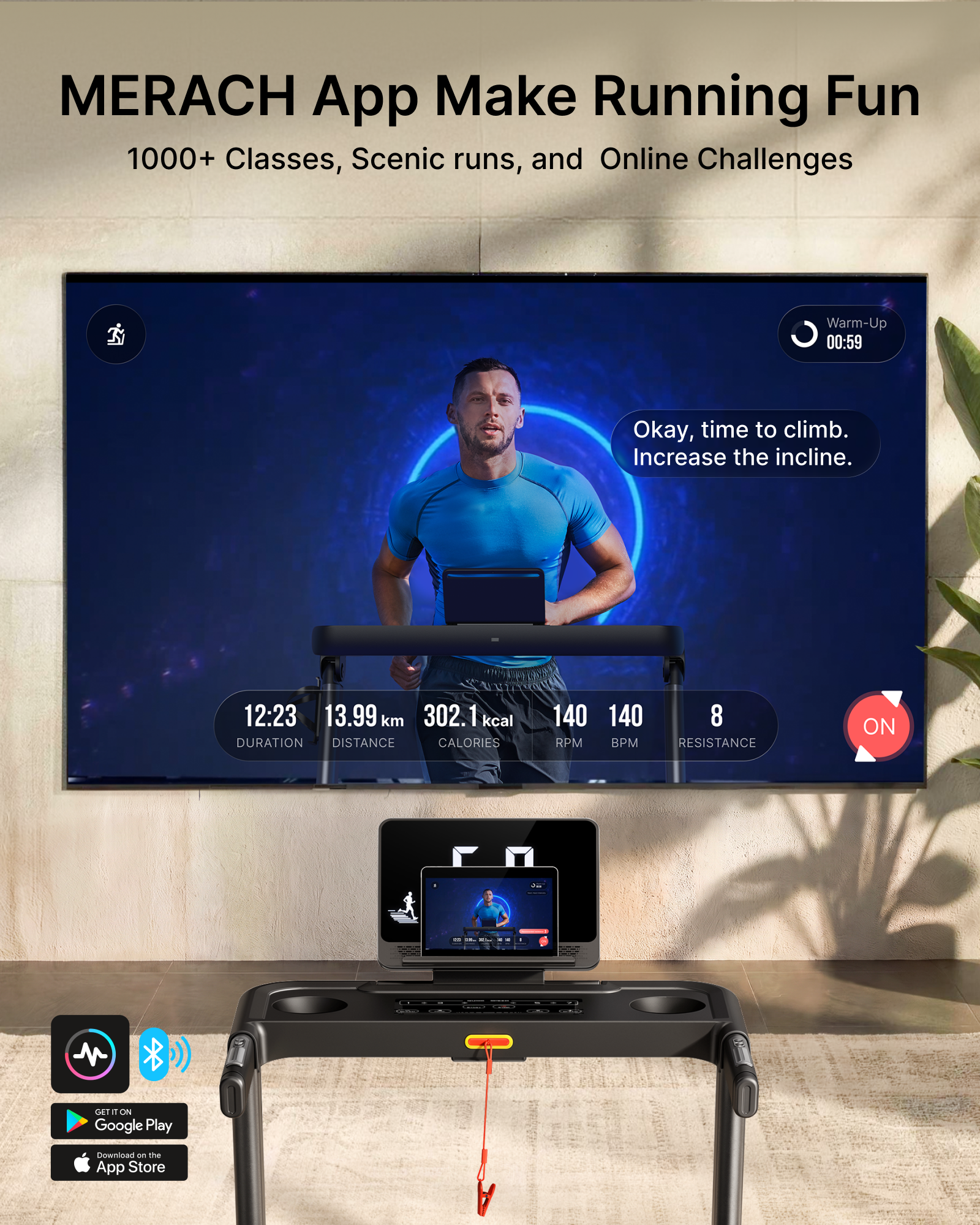 T12 Foldable Treadmill with 15% Auto Incline
