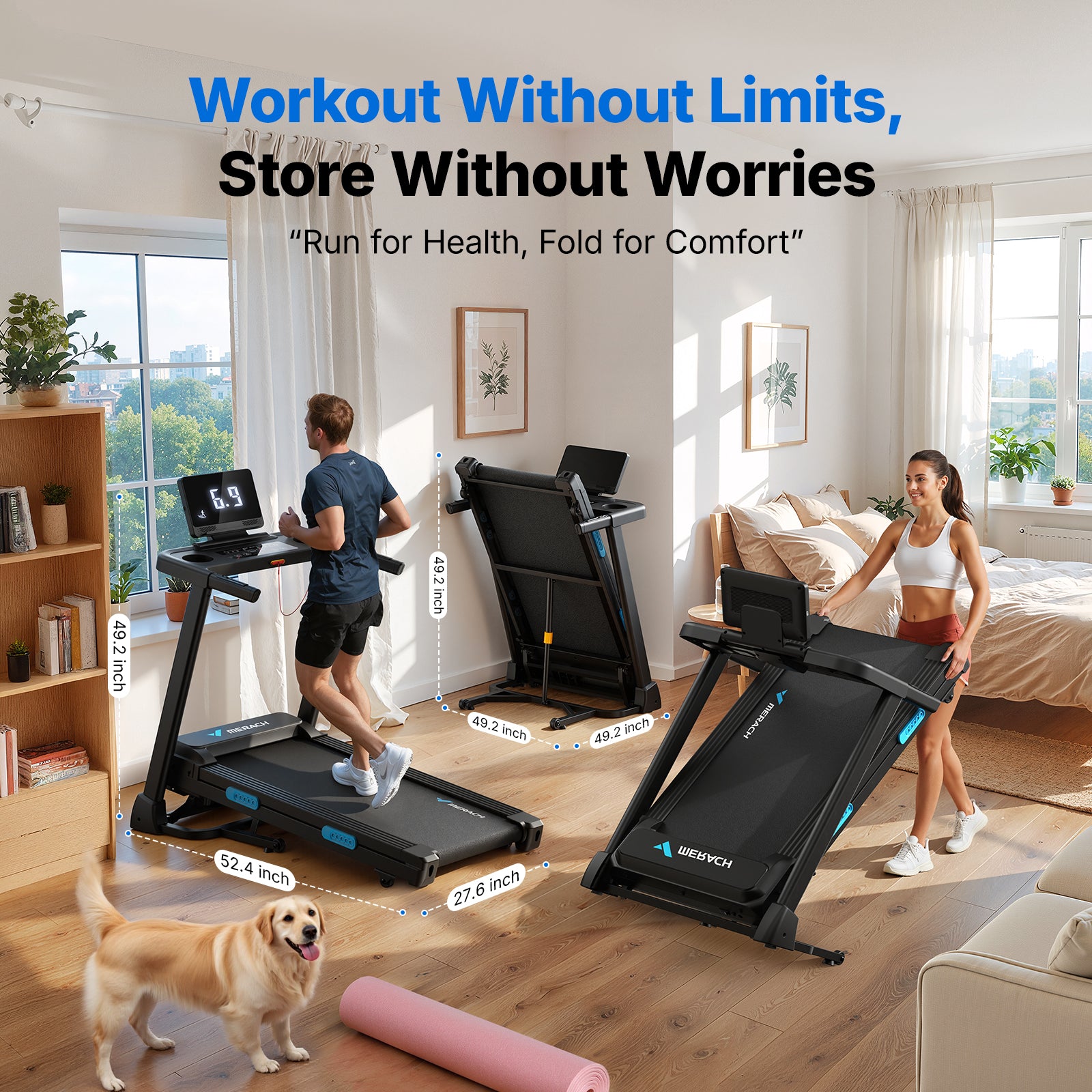 T12 Foldable Treadmill with 15% Auto Incline