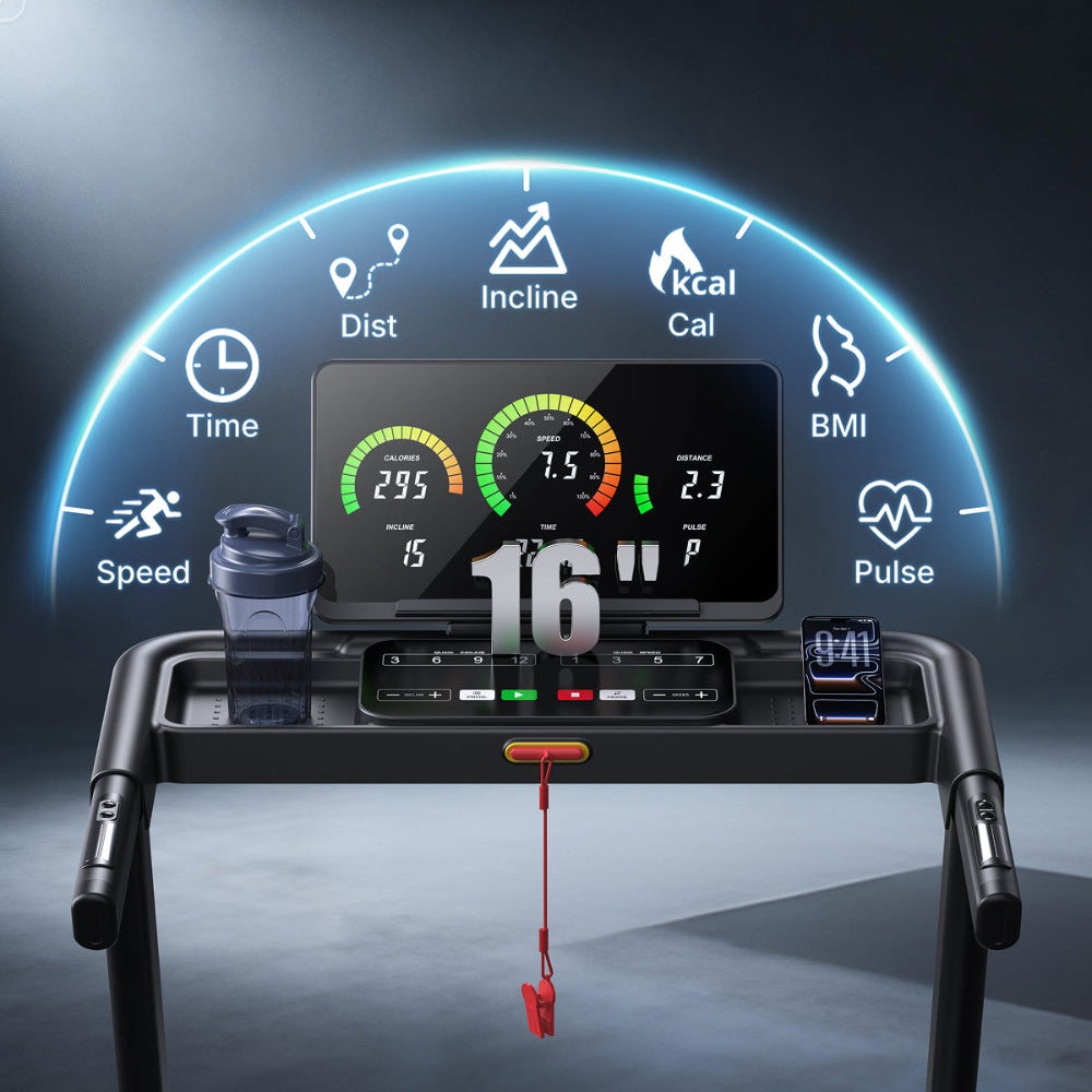 T12 Foldable Treadmill Pro with 15% Auto Incline