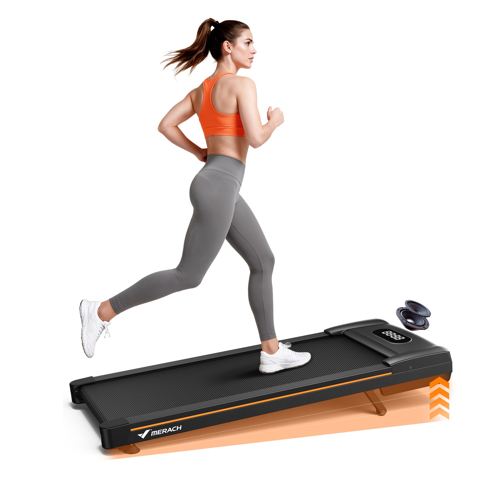 MERACH Walking Pad Treadmill with Incline 10% Auto Incline, 350LBS Capacity Treadmills for Home, Under Desk Compact Treadmill 3.0HP Strong Walkingpad with Bluetooth Speaker & Remote Control