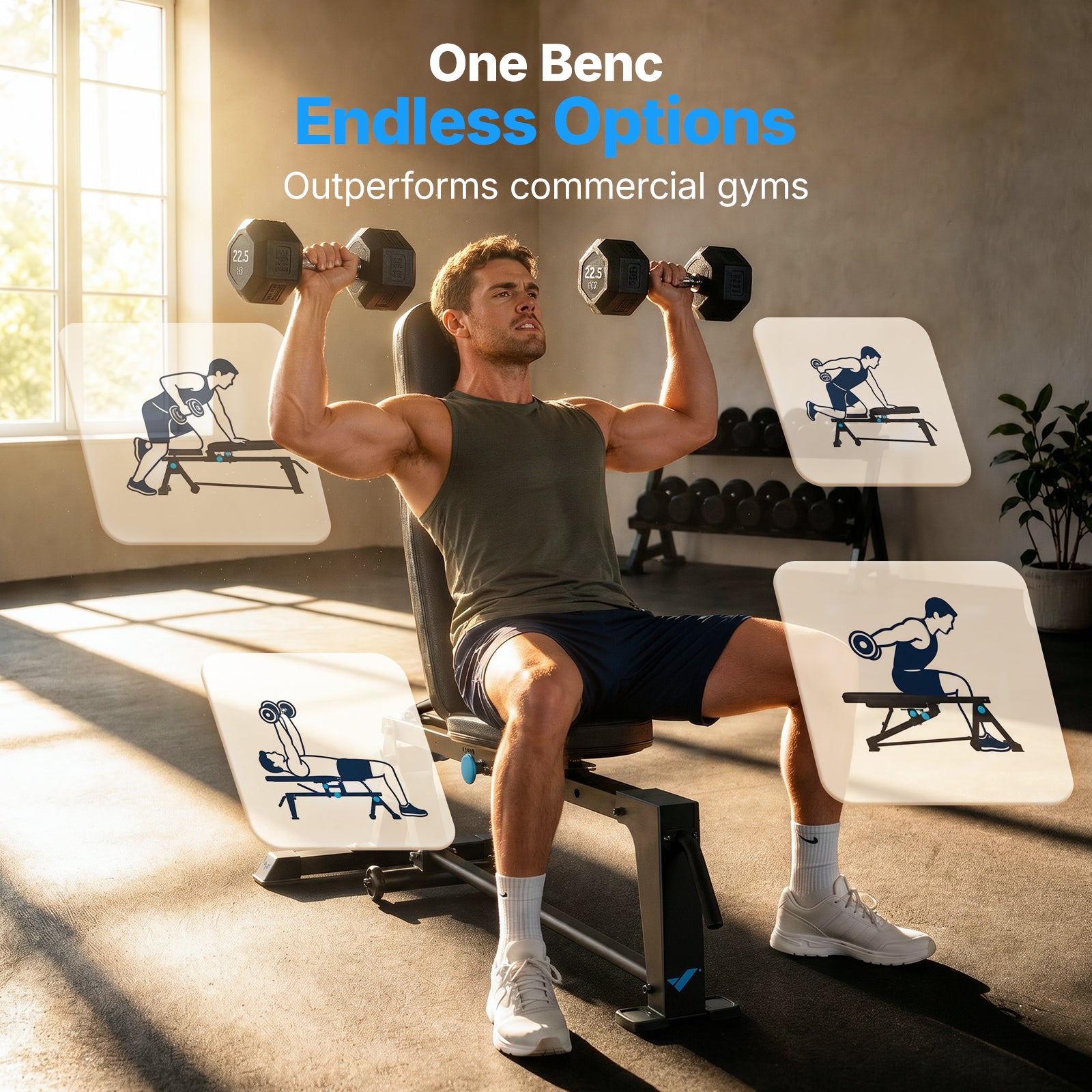 P14 Adjustable Foldable Weight Bench