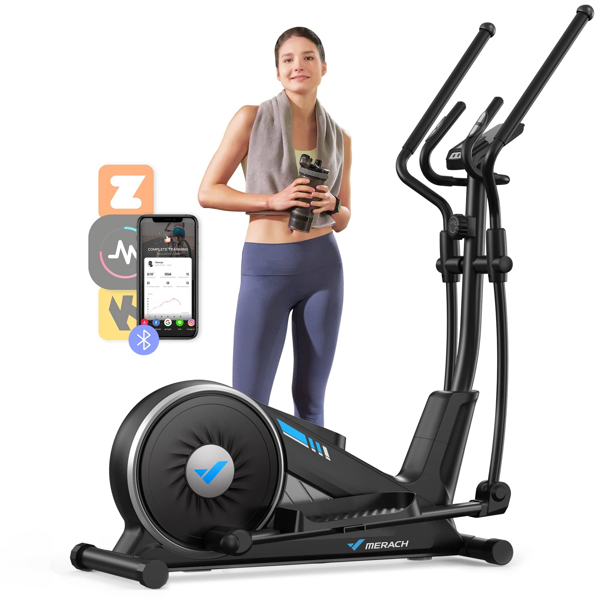 Elliptical machine with online seat