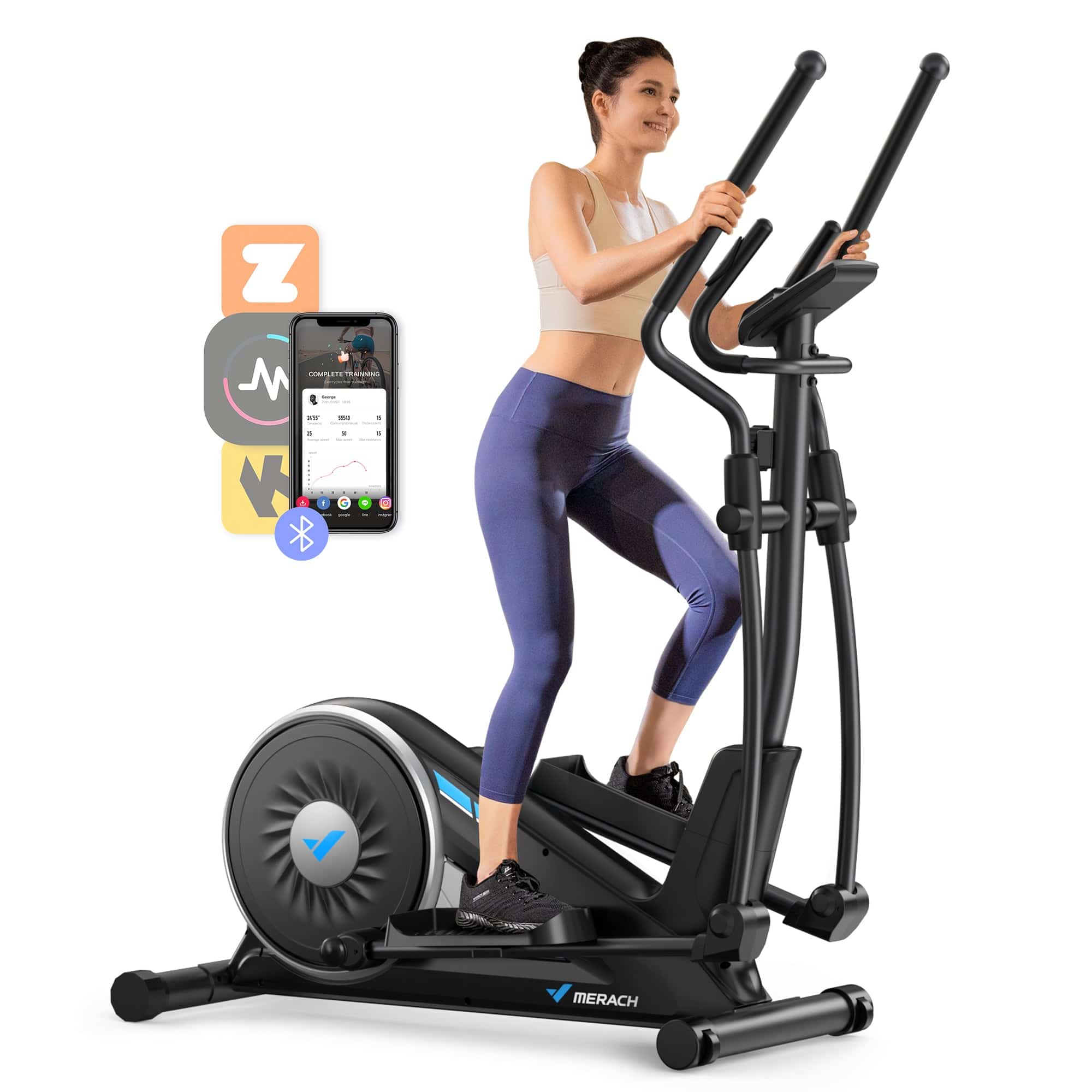 MERACH E09 Elliptical Machine 16 Level Magnetic Cross Trainer For Home