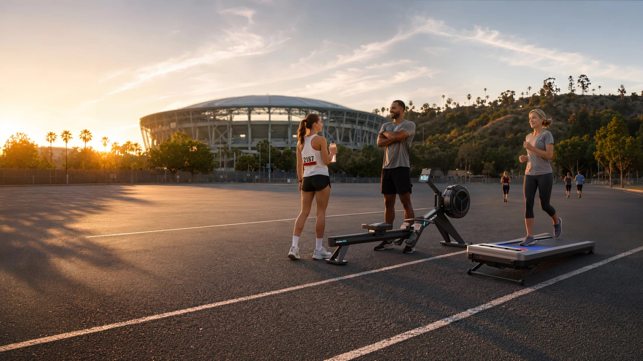 Sunset fitness at Dodger Stadium